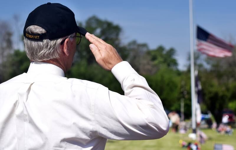 Local veterans observe Memorial Day during a ceremony on May 29 at Union Cemetery in Newton.