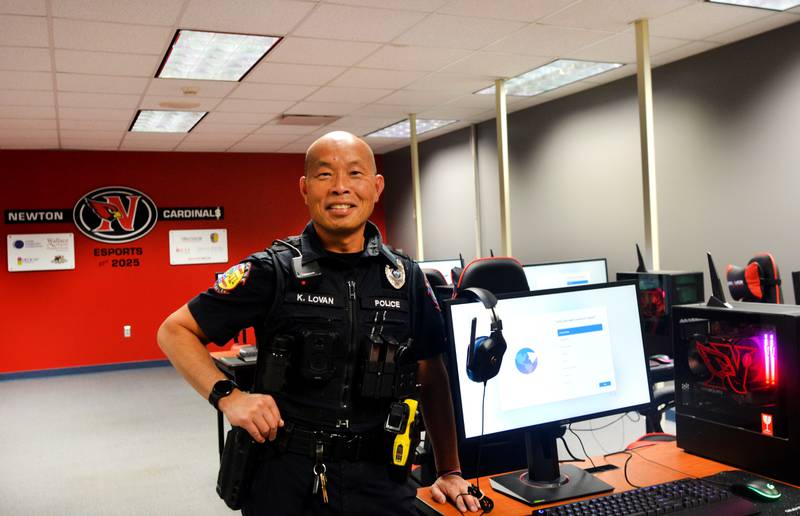 Office Kyle Lovan of the Newton Police Department had a goal of bringing esports to Newton High School. Months of fundraising have led to the esports room now being ready for students to compete and practice in a number of Iowa High School Esports Association titles like Overwatch, League of Legends and Mario Kart.