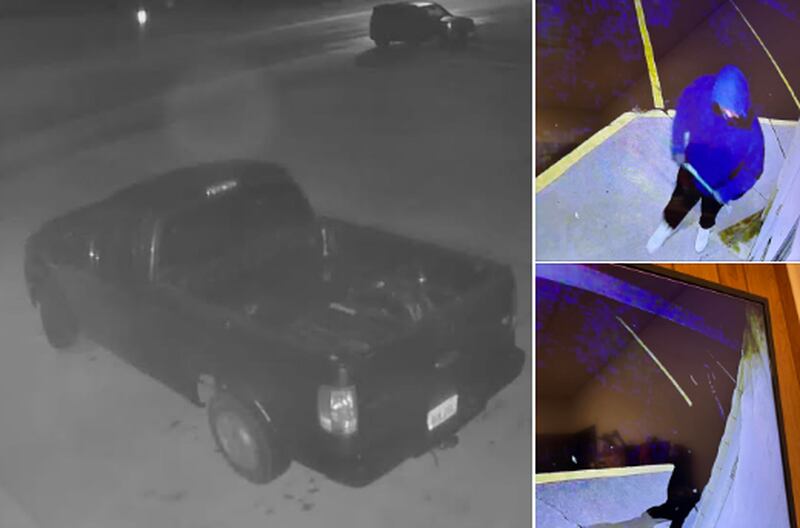 Facebook images shared online show the truck and the two individuals who broke into the American Legion Post 111 in Newton.
