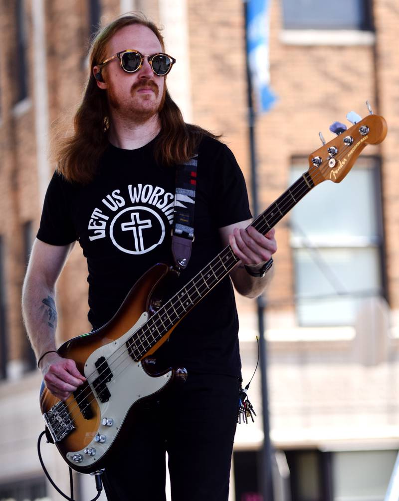 Sean Feucht performs during the inaugural Fierce Faith Music Worship Fest on June 19 in downtown Newton.