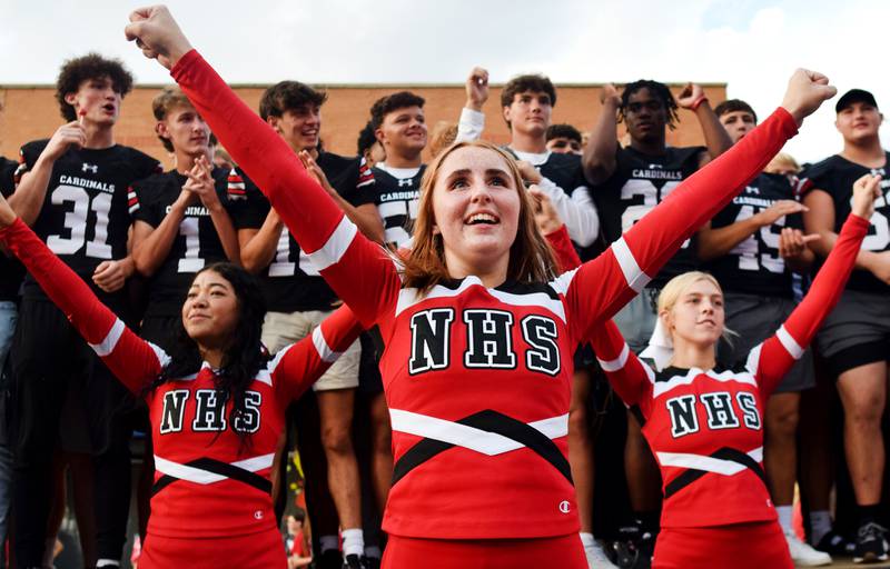 Newton High School holds its Homecoming Parade on Sept. 19 in downtown Newton. In addition to showing off Homecoming King Zane Munger and Homecoming Queen MeLayna Budinich, the event served as a community pep rally led by the cheerleaders, the Newton Pacesetters and varsity football team.