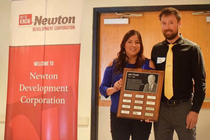 Clinton and Yvette Webster, owners of The Thunderdome, were recognized for their combined entrepreneurial spirit Oct. 13 during the Newton Development Corporation’s Salute to Business and Industry Luncheon at the DMACC Conference Center.