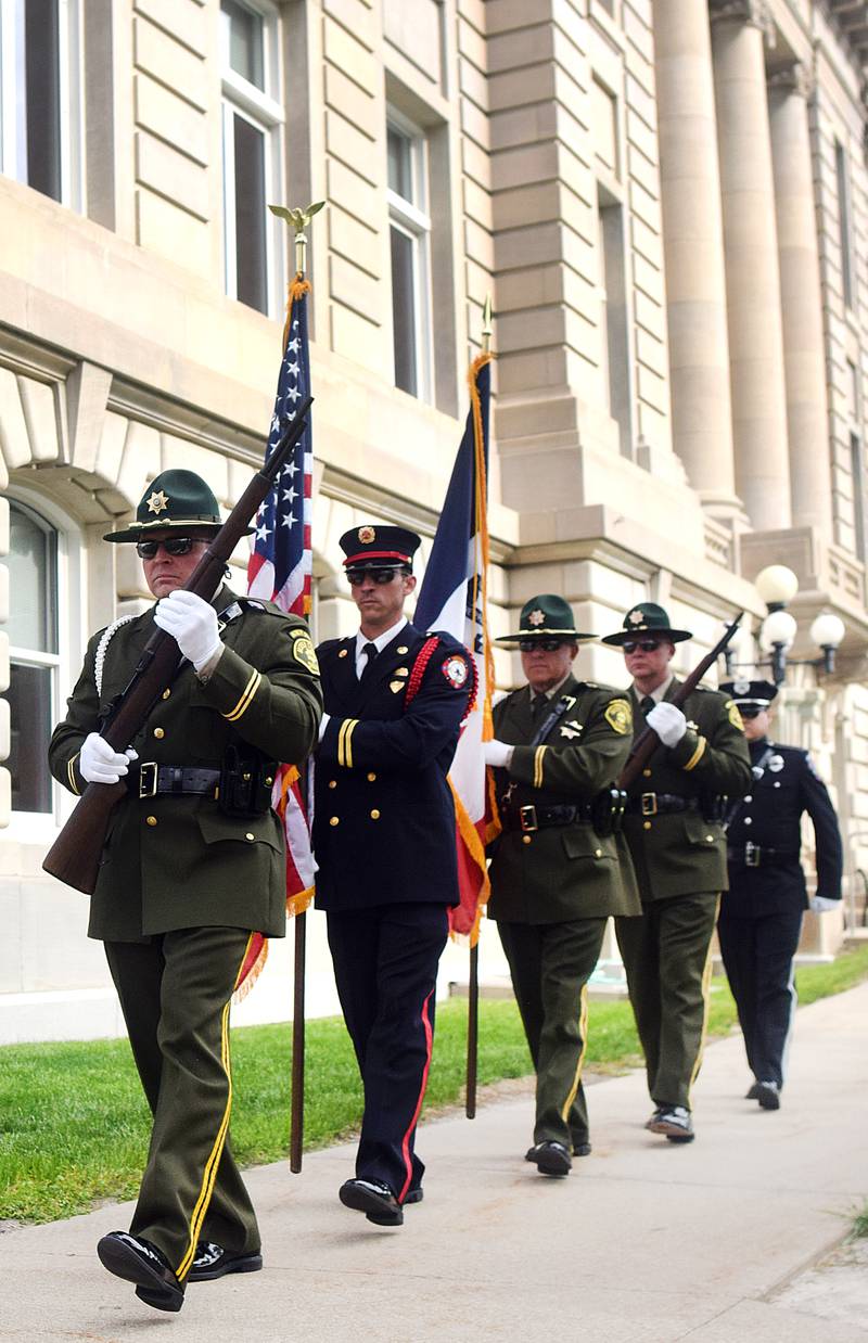 Representatives from all local law enforcement agencies participated in the Jasper County Law Enforcement Memorial service May 18 on the north side of the county courthouse in Newton. Officials from law enforcement agencies, the mayor of Newton and the police department's chaplain gave speeches during the ceremony.